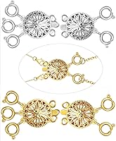 Vista 14 de Separadores de cierres para collares en capas para mujeres, oro de 14k y plata, joyería de seguridad sin enredos, convertidor de cierre con bloqueo