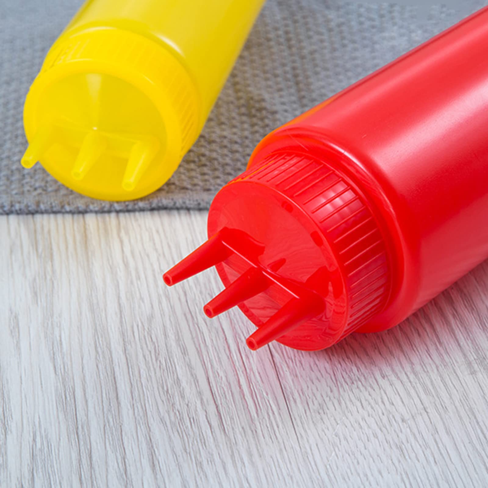 Bouteille à Sauce Twist Squeeze 3 Trous - Capacité 360/450/650 Ml - Qualité Alimentaire, Pour Ketchup, Huile, Moutarde