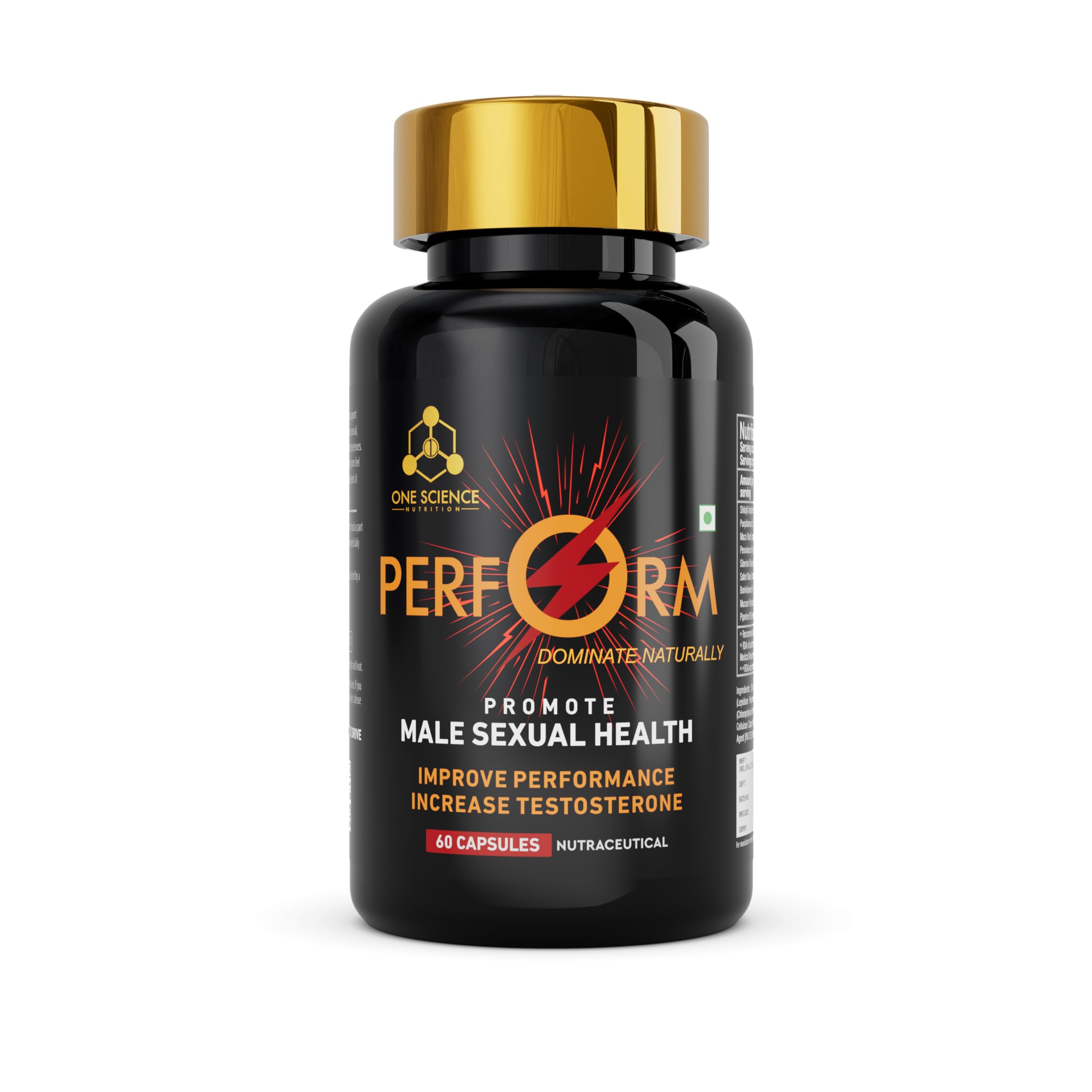 One Science Nutrition Perform Capsules for Men | Male Vitality & Performance Support | With Shilajit, Maca Root, Ginseng & Safed Musli | Supports Stamina, Energy & Testosterone | 60 Capsules-image-11