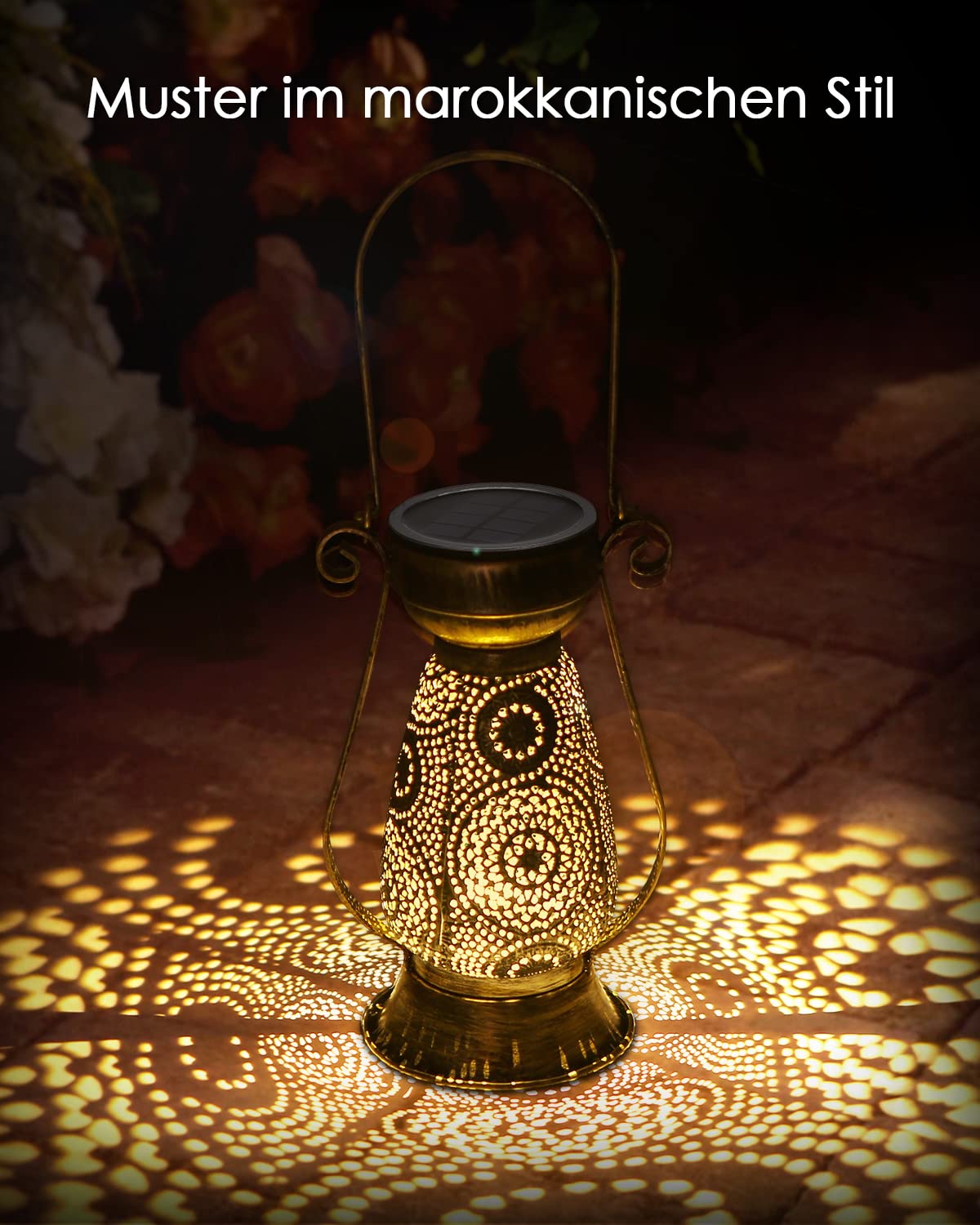 Lanternes Solaires Extérieur 2Pcs - Style Oriental Vintage - IP44 Étanche - Éclairage Jardin Automatique