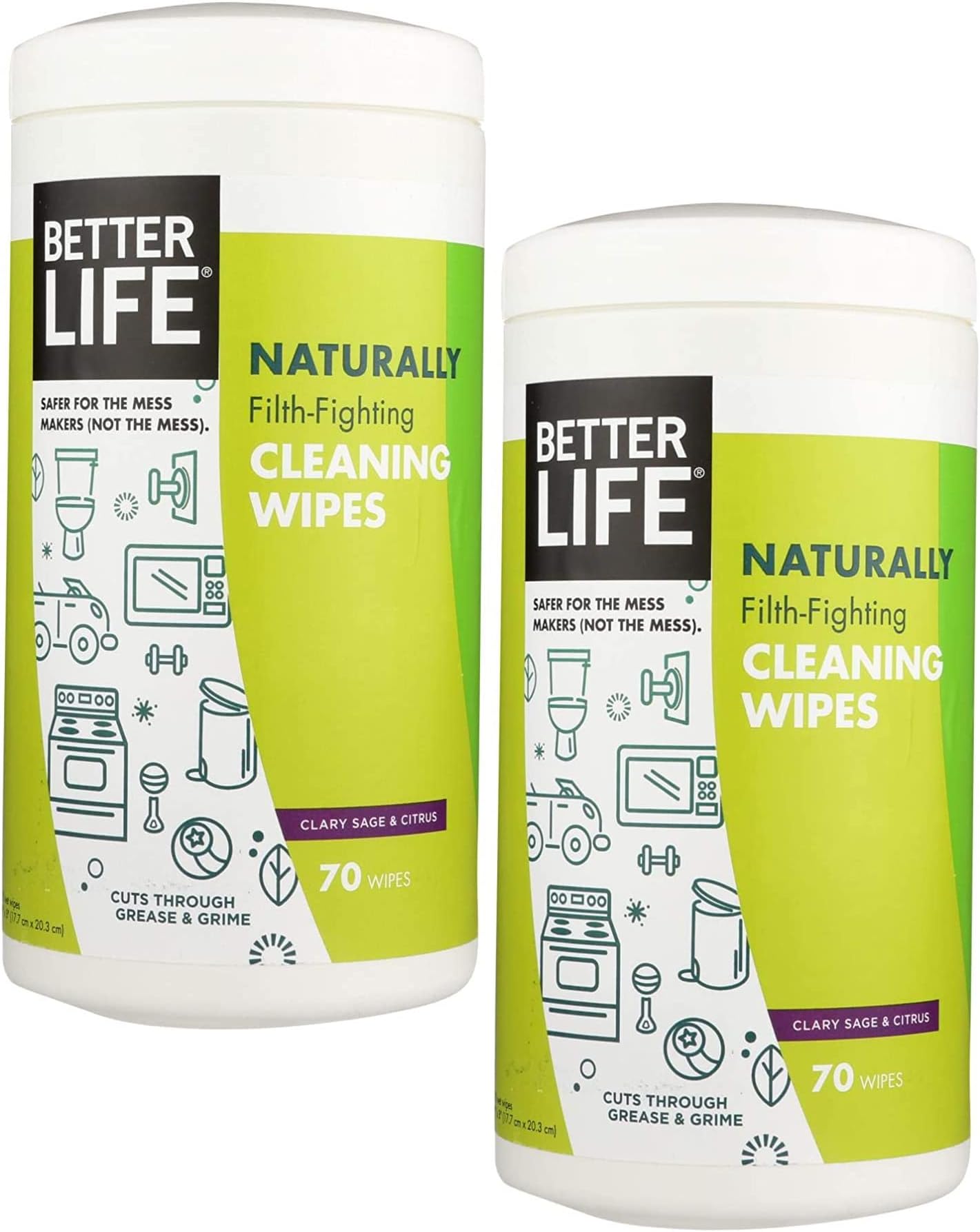 Better Life Natural AllPurpose Cleaner Wipes, Clary Sage
