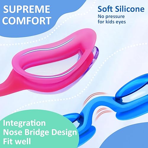 Miniatura 2 de XDX Kids Swim Goggles, 3 Pack With Adjust Bungee Strap, No Leaking Anti-Fog for Boys Girls Age 3-14