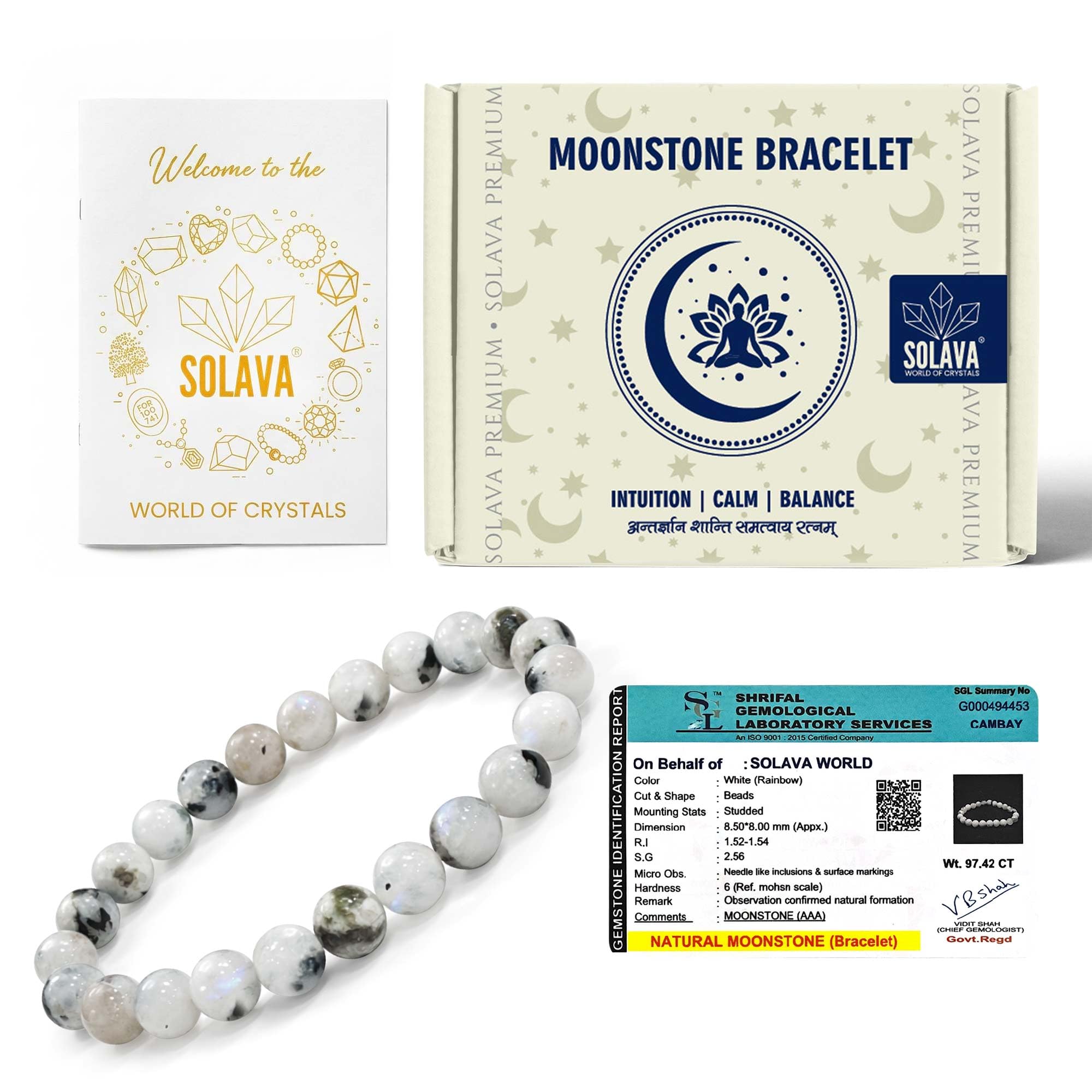 moonstone✨ブレスレットB26112 Buy SOLAVA Premium Moonstone Bracelet for Women & Men – Certified
