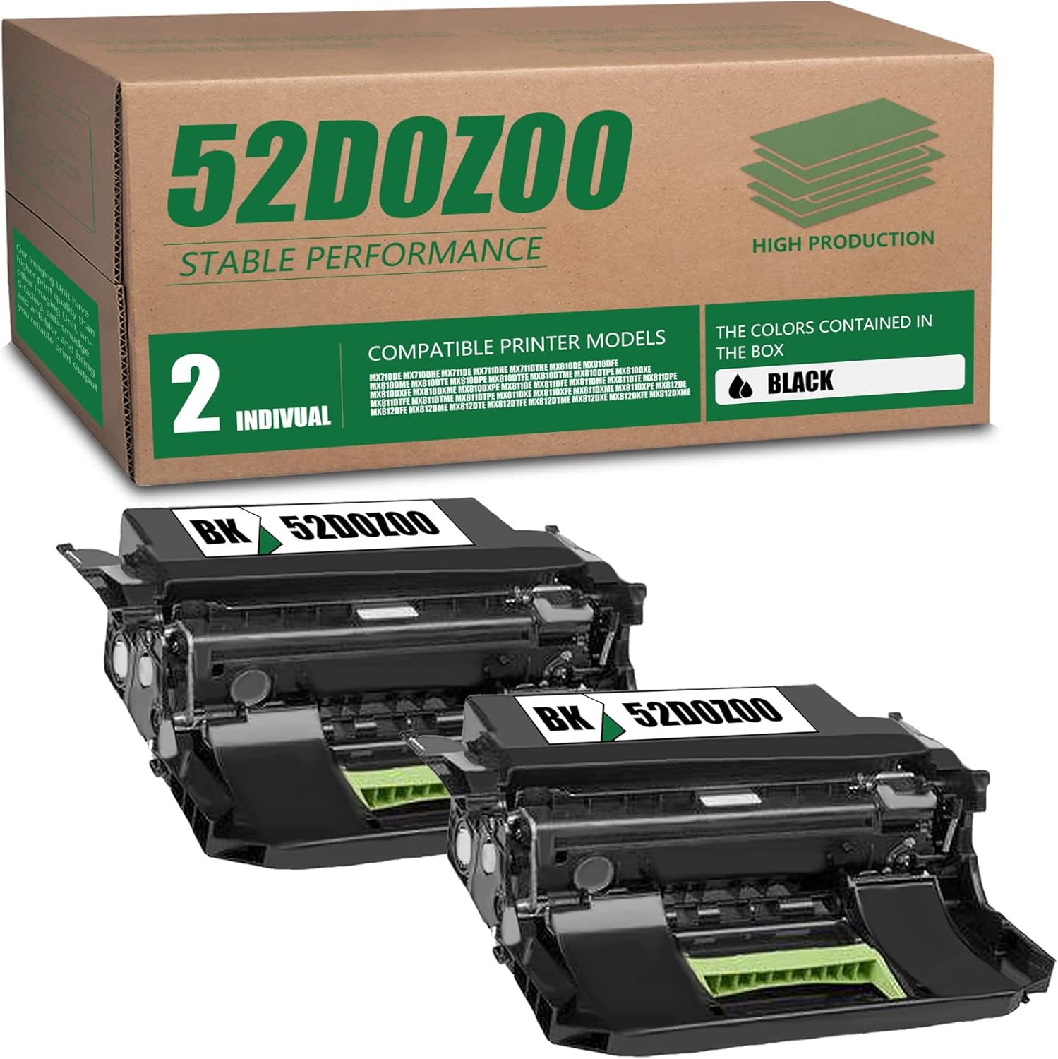 Amazon.com: PAXA Compatible 52D0Z00 High Yield Imaging Units - Black ...