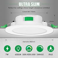 6 db ALUSSO LED Süllyesztett Spotlámpa, 230V, Szabályozható, IP65, 7W, 68mm, Lapos, 3 Színhőmérséklet 2