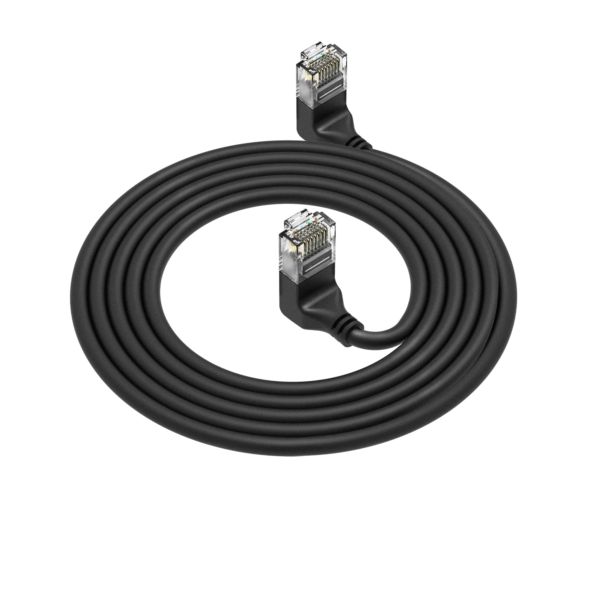 ACT Cavo di rete CAT6A ad angolo di 90°, U/UTP LSZH, sottile 3,6 mm, cavo Ethernet flessibile con connettore RJ45, per uso in data center, 1,5 m, verso l'alto DD6951
