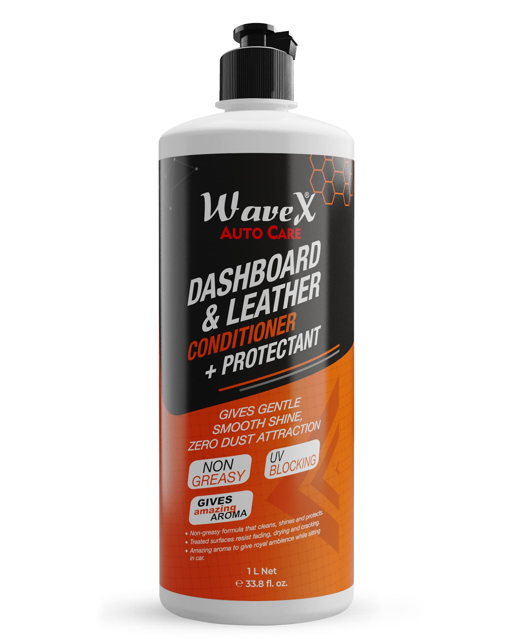 Wavex Dashboard Polish and Leather Conditioner + Protectant (1L) Car Dashboard Polish | Car Polish for Interior Plastic, Leather, Vinyl & Rubber | Dashboard Polish that Protects, Shines & Conditions