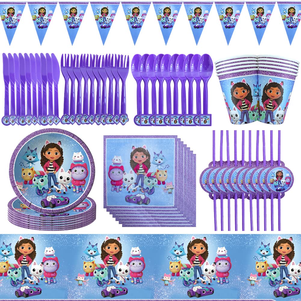 Gabby's Dollhouse Party Tableware BESTZY Gabby's Dollhouse Birthday