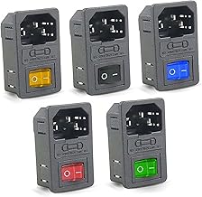 MURVE IEC320 C14 com fusível 10A! Interruptor basculante fusível soquete interruptor de alimentação fusível equipamento elétrico (cor: azul, tamanho: 4pinos)