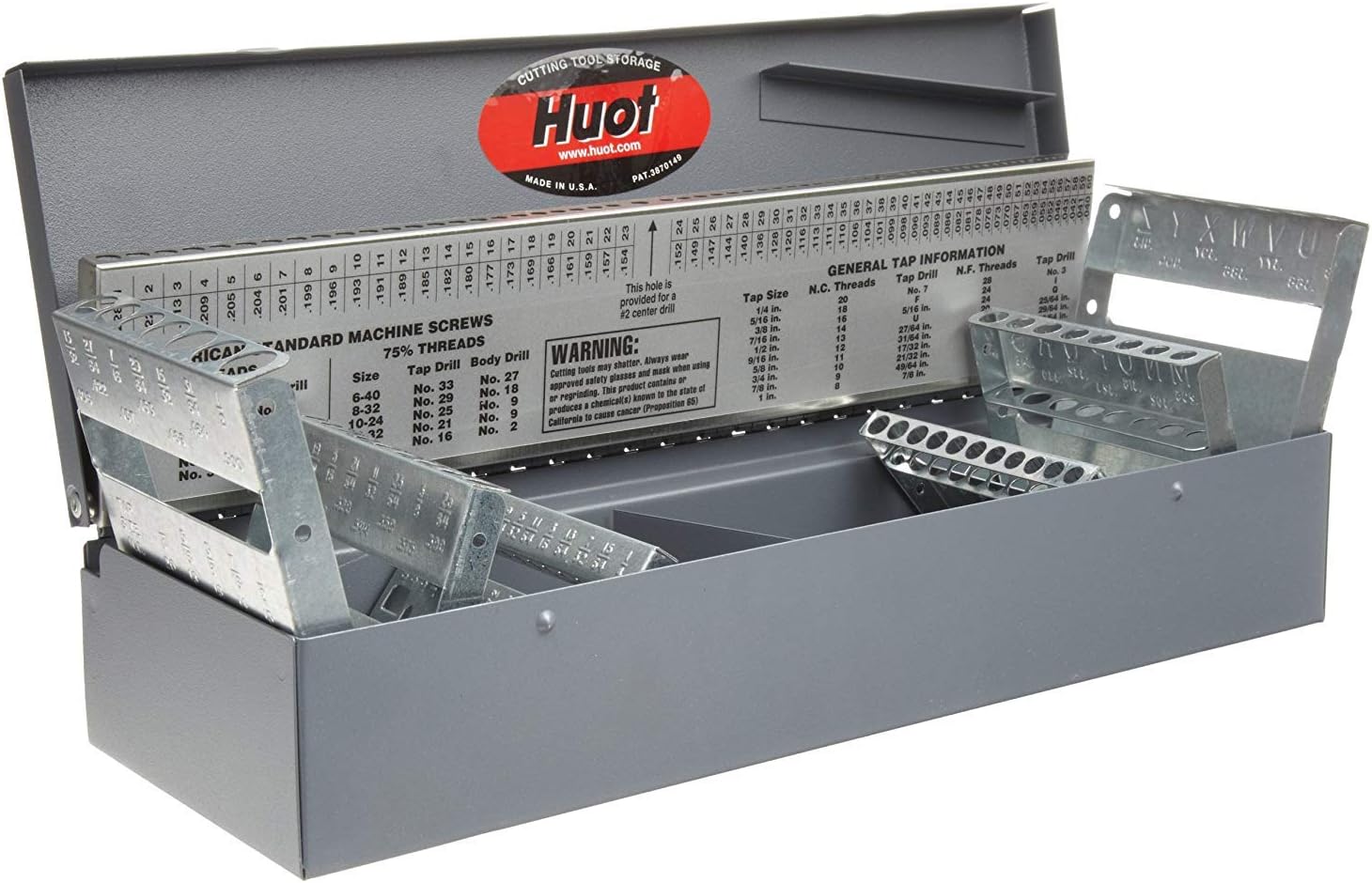 Huot 11700 Combination Jobber Length Drill Bit Index for Sizes 1/16" to 1/2" in 1/64" Increments, A to Z, and #1 to #60