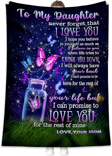 Regalos para mi hija de mamá, regalos para mi hija, manta de mamá, mantas para hija, regalos para mi hija, aniversario de cumpleaños, graduación