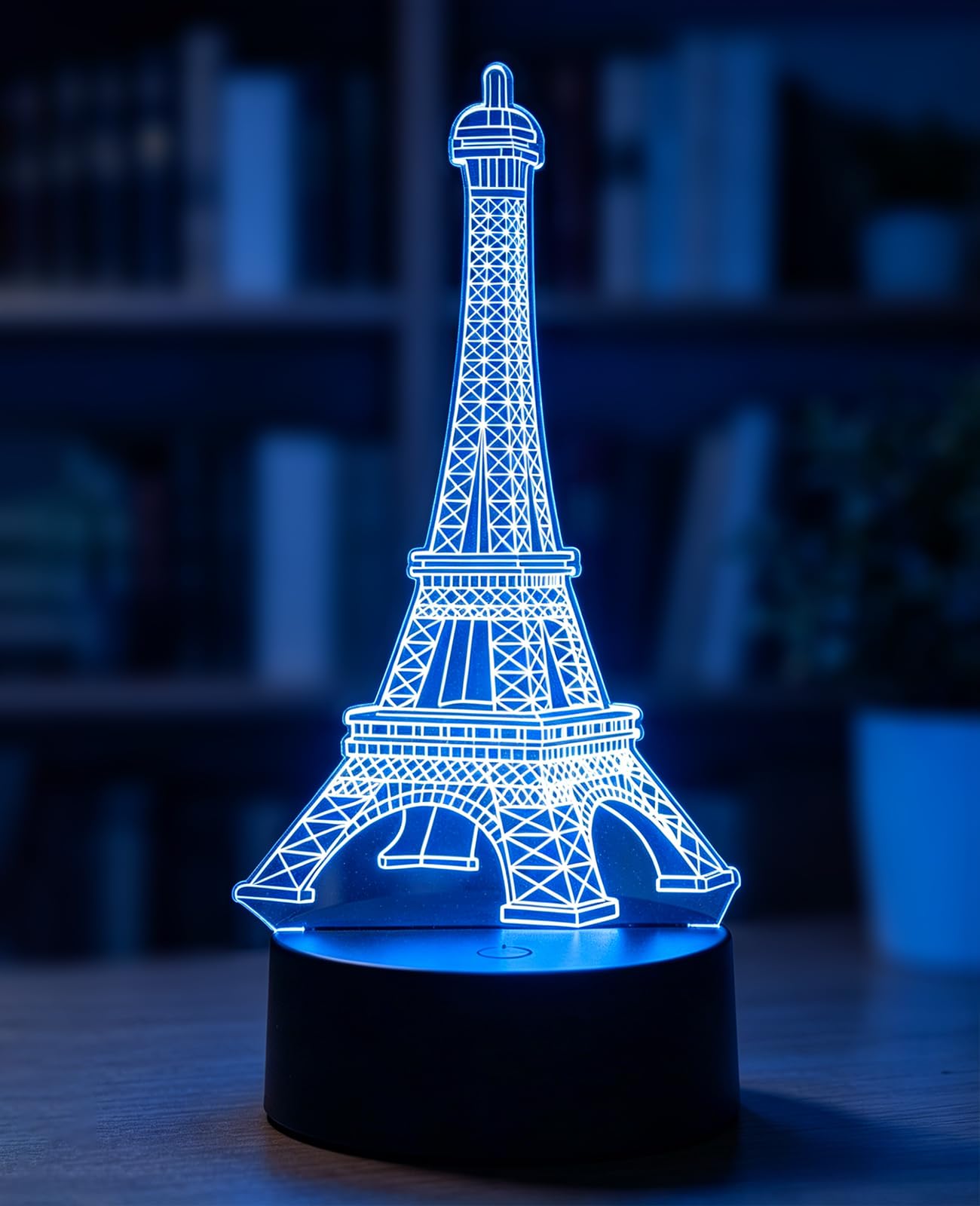 BIRBANN Eiffel Tower 3D Illusion Night Light, LED Optical Acrylic Lamp with Touch 7-Colour Changing, USB Powered Bedside Table Light for Kids Bedroom Decor, Paris Gifts for Boys Girls