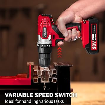 AVID POWER 20V Lithium Ion Cordless Drill Set Bundle with 100Pcs Drill Bit Set
