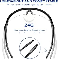 Vista 4 de OXG Paquete de 12 lentes de seguridad, ANSI Z87.1, resistentes a los impactos, antiatascos, para hombres, mujeres y jóvenes