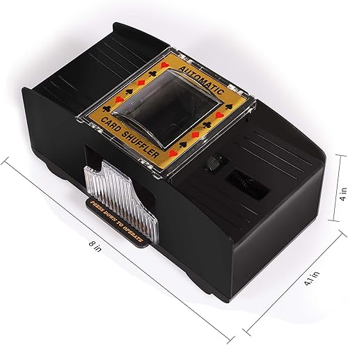 Miniatura 3 de FEIERYA Barajador de cartas de 2 barajas, funciona con pilas para UNO, Phase10, Texas Hold'em, Poker, juegos de cartas caseras, blackjack, juego de