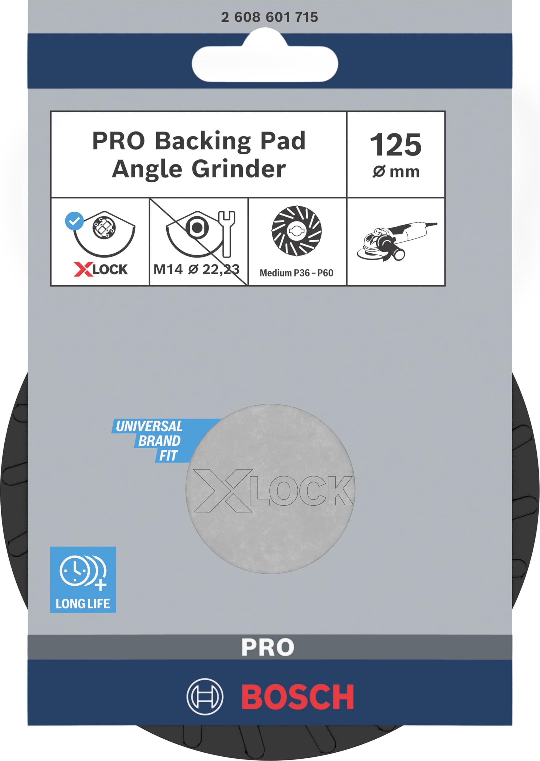 Bosch X-LOCK 2608601715 Rubber Pad (4.9 inches (125 mm) Diameter, Midam)