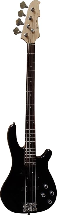 Electric Bass – Set - Black Electric Bass - Gig Bag - Bag – Strap – Amplifier 45 watt – 3x Plectrums – Tuner - Cables – Vision Sound Guitar - Long Scale – JB8BK.