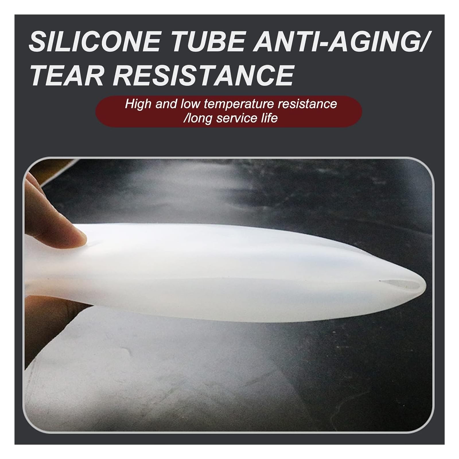 Manguera flexible de silicona, Tubo de caucho de silicona de 1 m, color blanco translúcido, con manguito de cambio de diámetro, conexión blanda con forma de O(130x200mm)