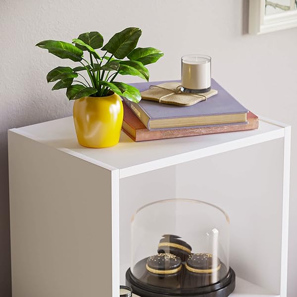 Vida Designs Oxford 3 Tier Cube Bookcase, White Wooden Shelving Display Storage Unit Office Living Room Furniture - 4