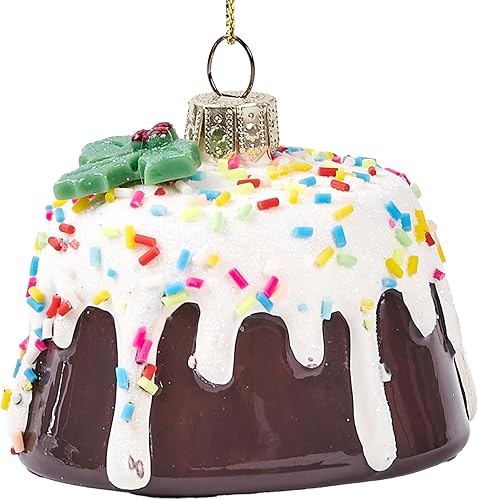 Adornos de vidrio 3D para árbol de Navidad - Adornos de árbol de Navidad de pastel de chocolate para decoración de Navidad para decoración del hogar