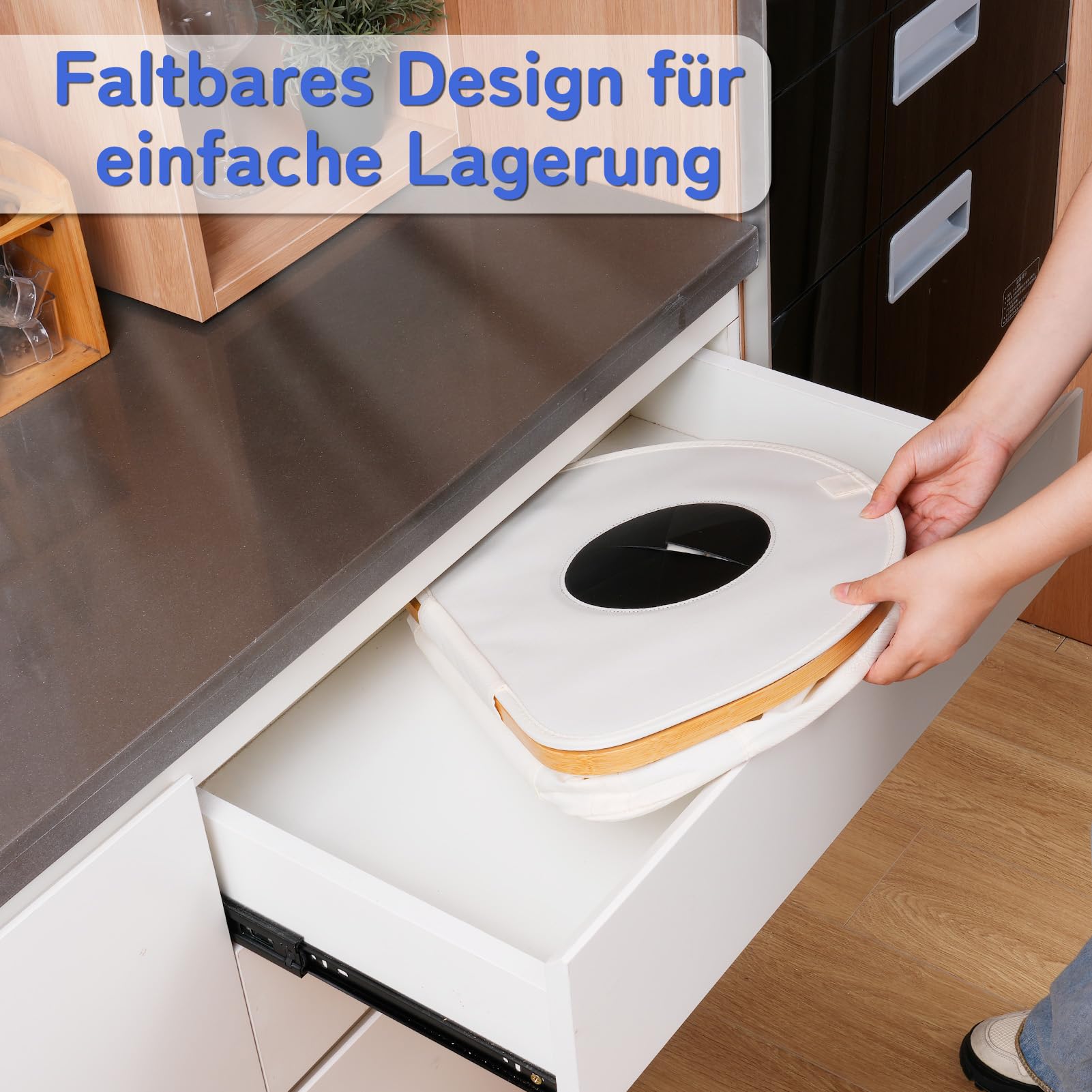 efluky Pfandflaschen Sammelbehälter mit Deckel, 100L Groß Pfandflaschen Aufbewahrung mit Zwei Tragetasche… – Ansicht 6