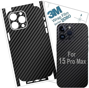 15 PRO MAX Skin Wrap 3M Film Protective for Sides and Back Carbon Fiber