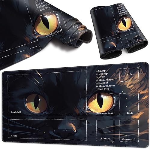 BVCLKJPOI Tapete de juego de cartas cosido, Magic The Gathering Play Mat para MTG Playmat con zonas de superficie de goma lisa, Magic The Gathering