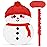 Birchio Cute Snowman Pinatas Bundle with a Blindfold and a Bat (17 x 12 x 4 Inches), Perfect for Winter Holiday boys and girls Birthday Parties, Christmas Party Decorations Games for Kids Party