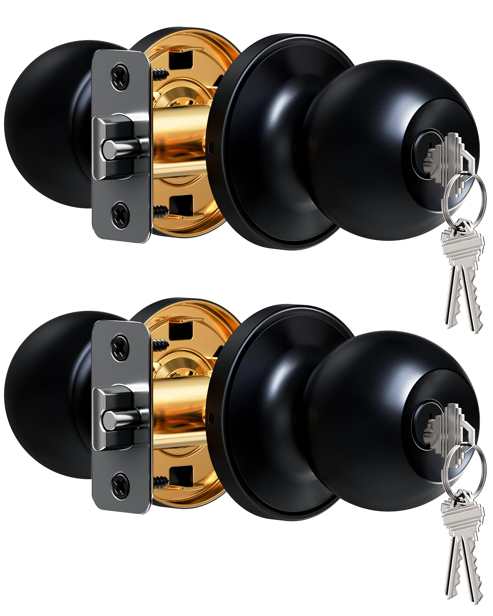 Veise 3-Pack Keyed Alike Entry Door Knobs - Satin Nickel -15