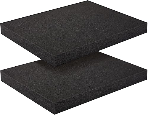 Paquete de 2 hojas de espuma de embalaje, almohadillas de poliuretano personalizables de 16 x 12 x 1.5 pulgadas para amortiguación de cajas de
