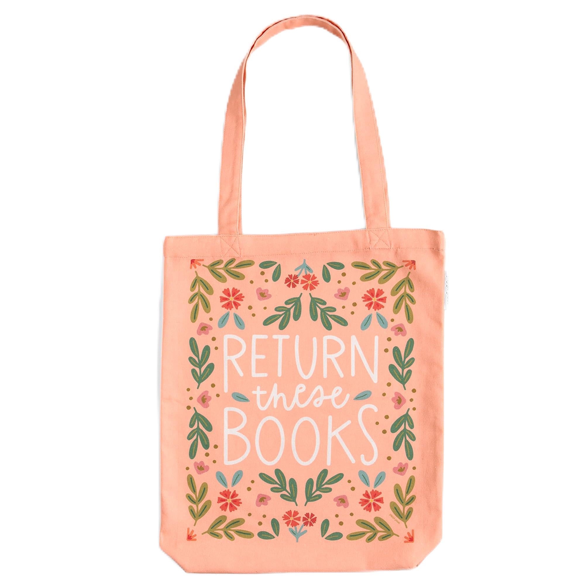 Pippi Post Tote Bag for Women, Cute Cotton Canvas Book Tote, Aesthetic Gifts for Book Lovers, Valentine's Gift for Her