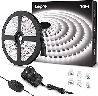 Lepro White LED Strip Light 10M, 2000lm Dimma...,
