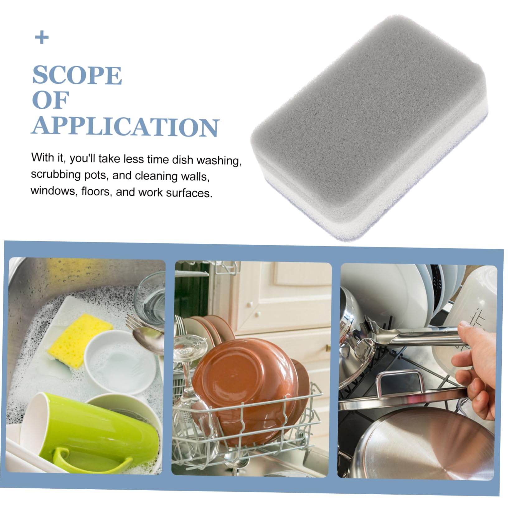 PACKOVE Esponjas de Cocina para Fregar Platos y Ollas, Paquete de 10 Unidades, Doble Cara Esponja Suave y Estropajo Duro, Ideales para Limpieza en Cocina