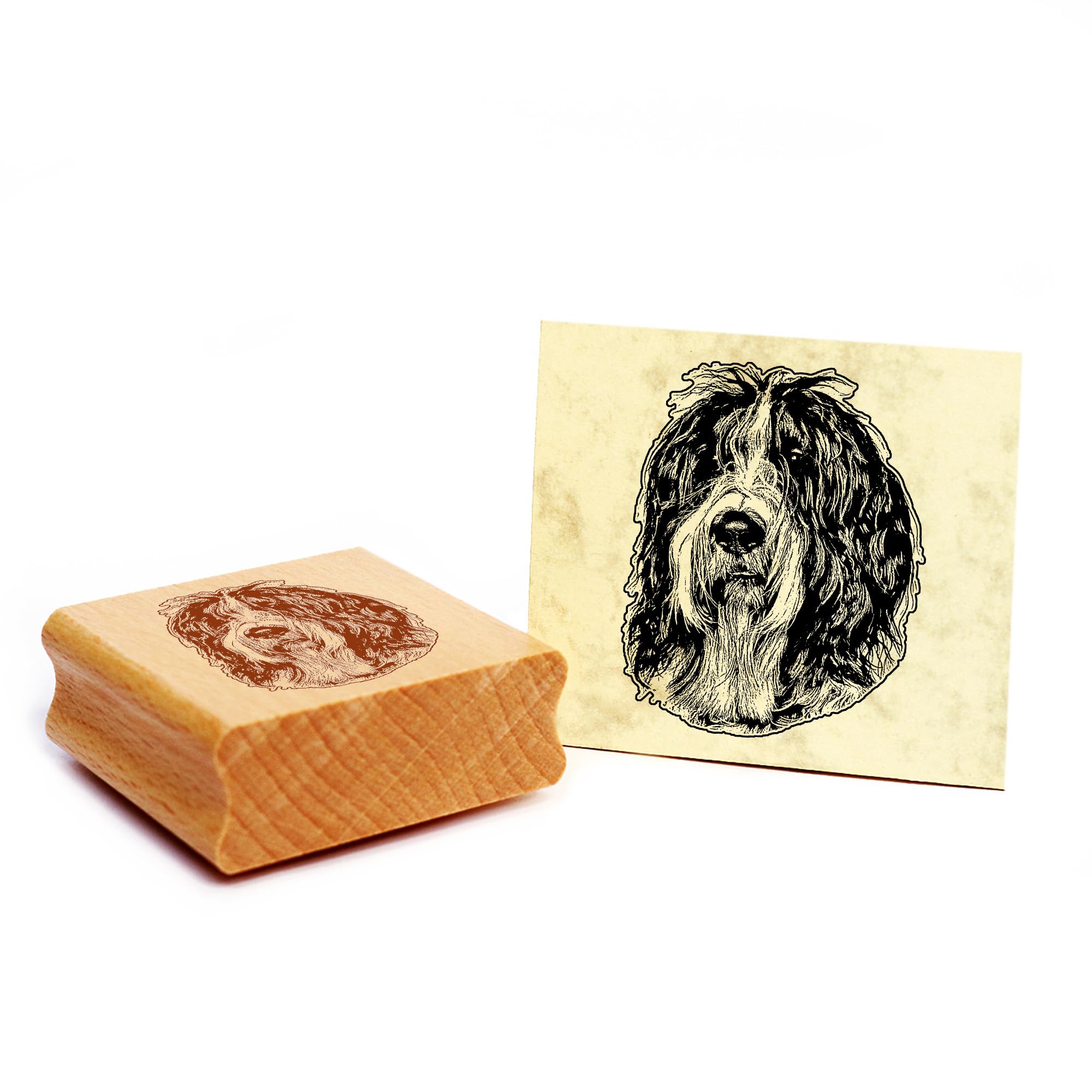 Dekolando Motif Stamp Schapendoes Dog Wooden Stamp 39 x 48 mm — image 1