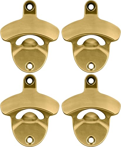 Miniatura 27 de Abrebotellas montado en la pared, bronce antiguo, abridor de tapa de cerveza montable, acero inoxidable (paquete de 1) Bronce antiguo,Negro -,Cobre
