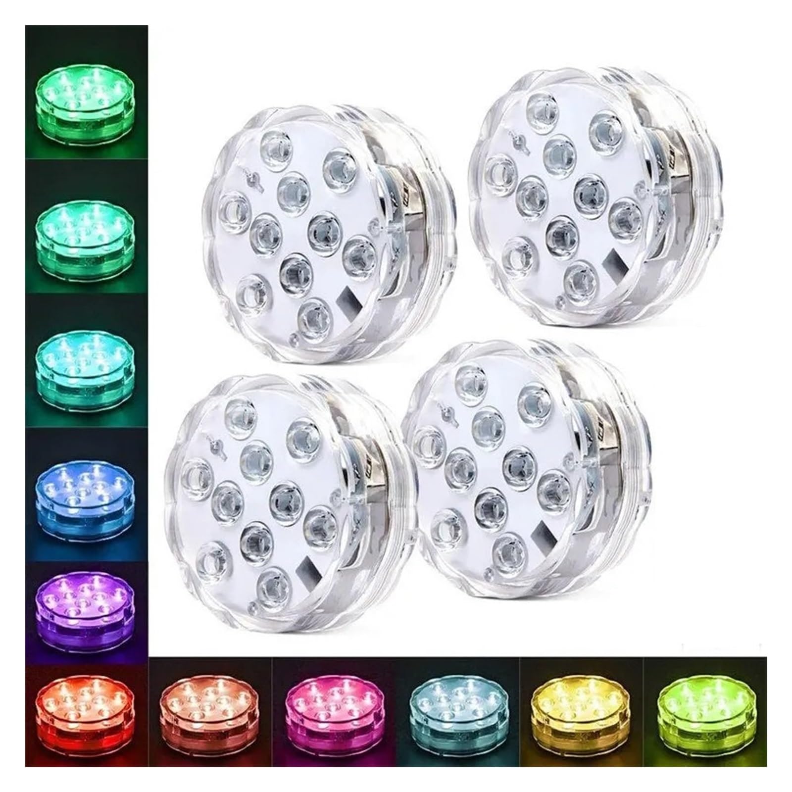 10 Diod LED RGB Zatapialne Światła Podwodna Lampka Nocna Odkryty Basen Światło Podgrzewacz Wazon Staw/oczko Wodne Dekoracje Na Przyjęcie Ślubne Niskie ZużYcie Energii(2 Lamp 2 controller)