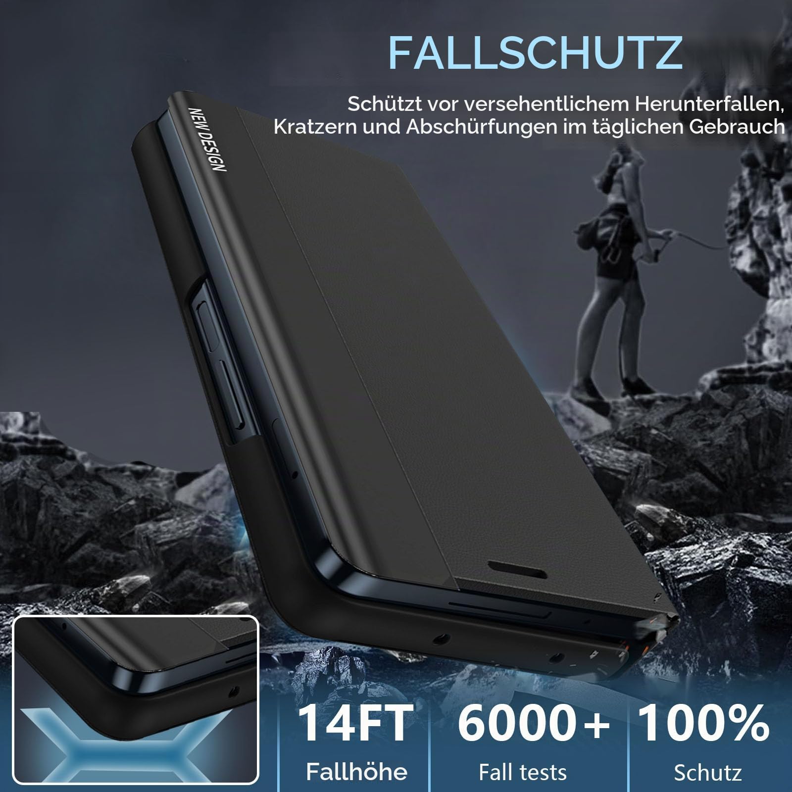 Handyhülle für Samsung Galaxy Z Fold 8 Ultra Hülle mit Stift Case (Schwarz)