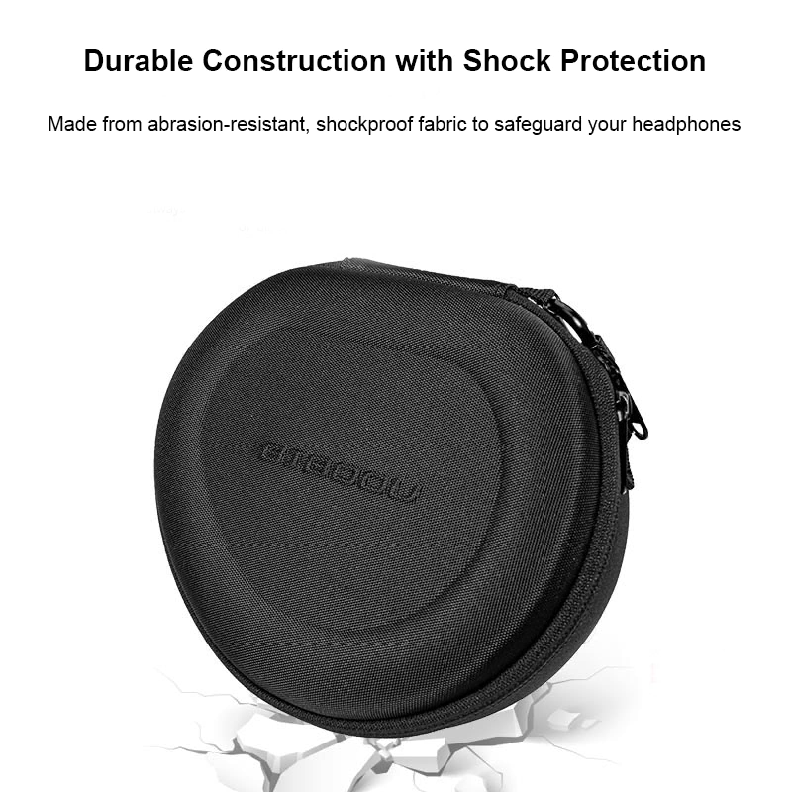 Twarde etui na słuchawki JBL JR470NC Bluetooth, słuchawki, przenośna torba do przenoszenia, torba podróżna, organizer torba z karabińczykiem i paskiem na ramię (czarna)