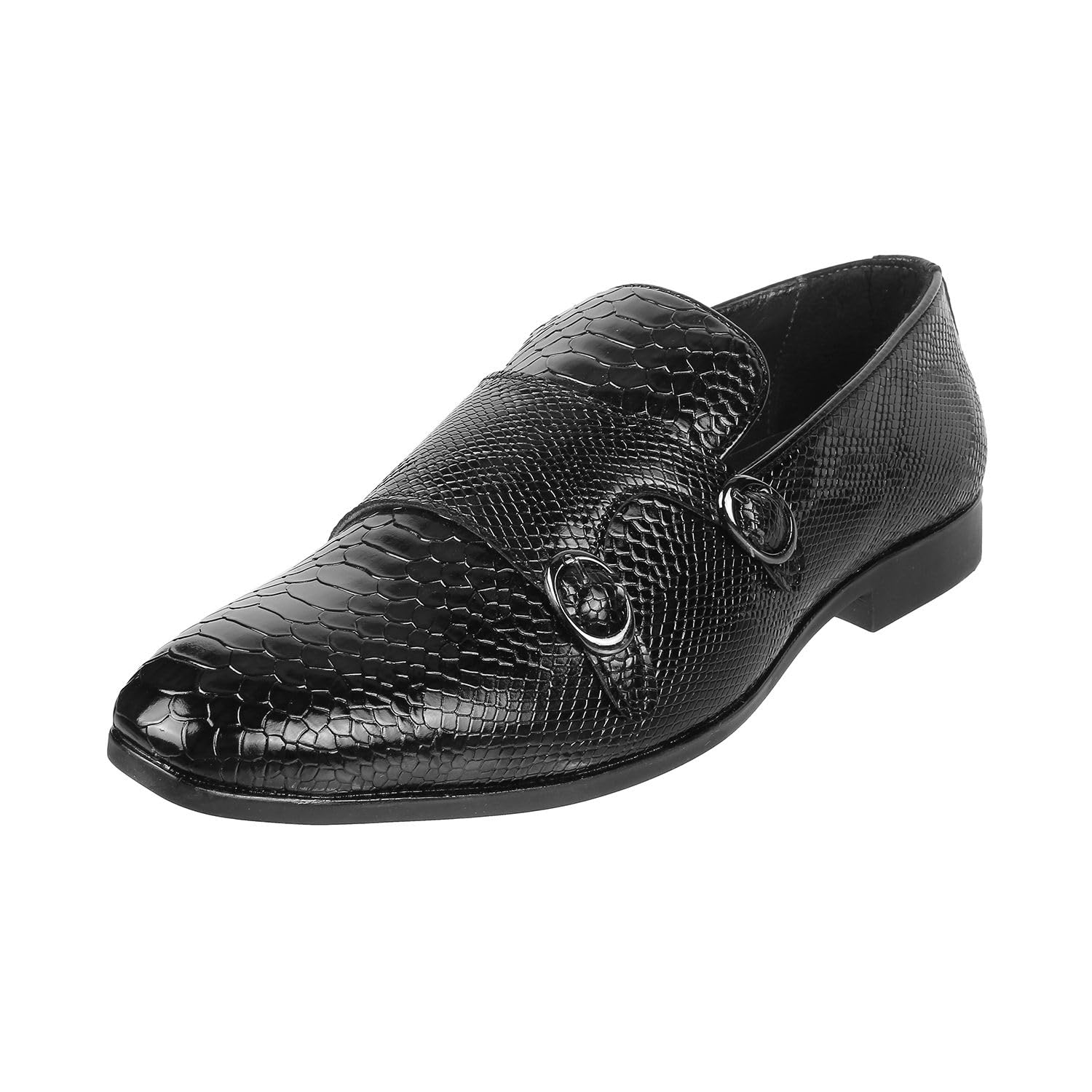 metro Men Double Monk Leather Shoes-picture-13