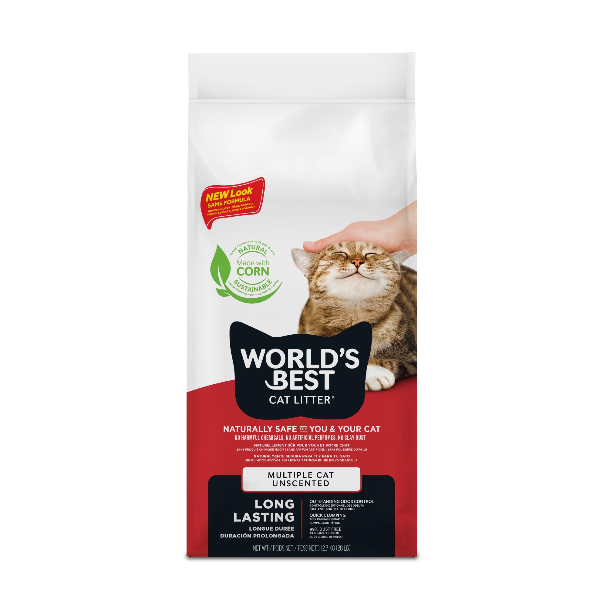 World'S Best Arena para Gatos 14 LB (6,​35 kg) para Varios Gatos Sin Fragancia