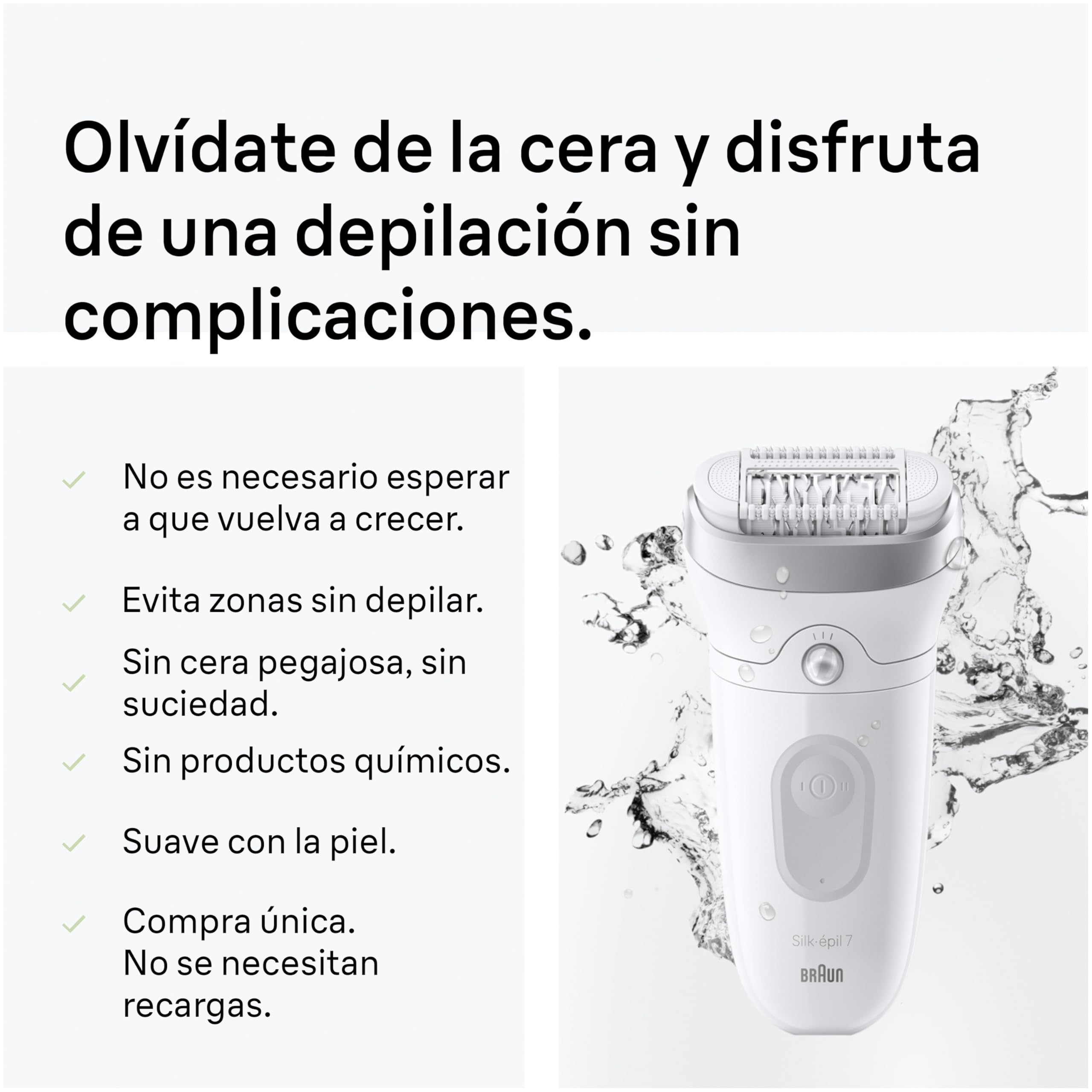 Braun Depiladora Eléctrica Mujer Silk·épil 7 Depiladora Corporal Inalámbrica con Cabezal Ancho, Peine Recortador Y Mini Rasuradora Corporal, Resistente al Agua, Depilación Suave Duradera, 7-441 - 5
