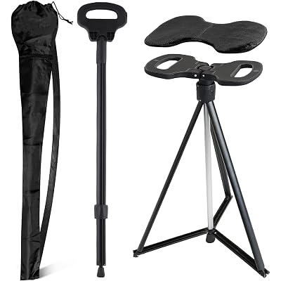 ALEVMOOM Walking Cane with Seat 2-in-1 Cane Stool for Adults, Aluminum Walking Stick with Seat, Stick Chair Portable Stool for Senior