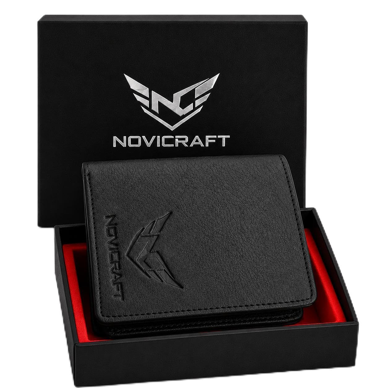 Casual Artificial Leather Wallet | Multiple Card Slots | ID Window | Coin Pocket | Double Cash Compartments | Durable Bifold Wallet for Daily Use Black-picture-12