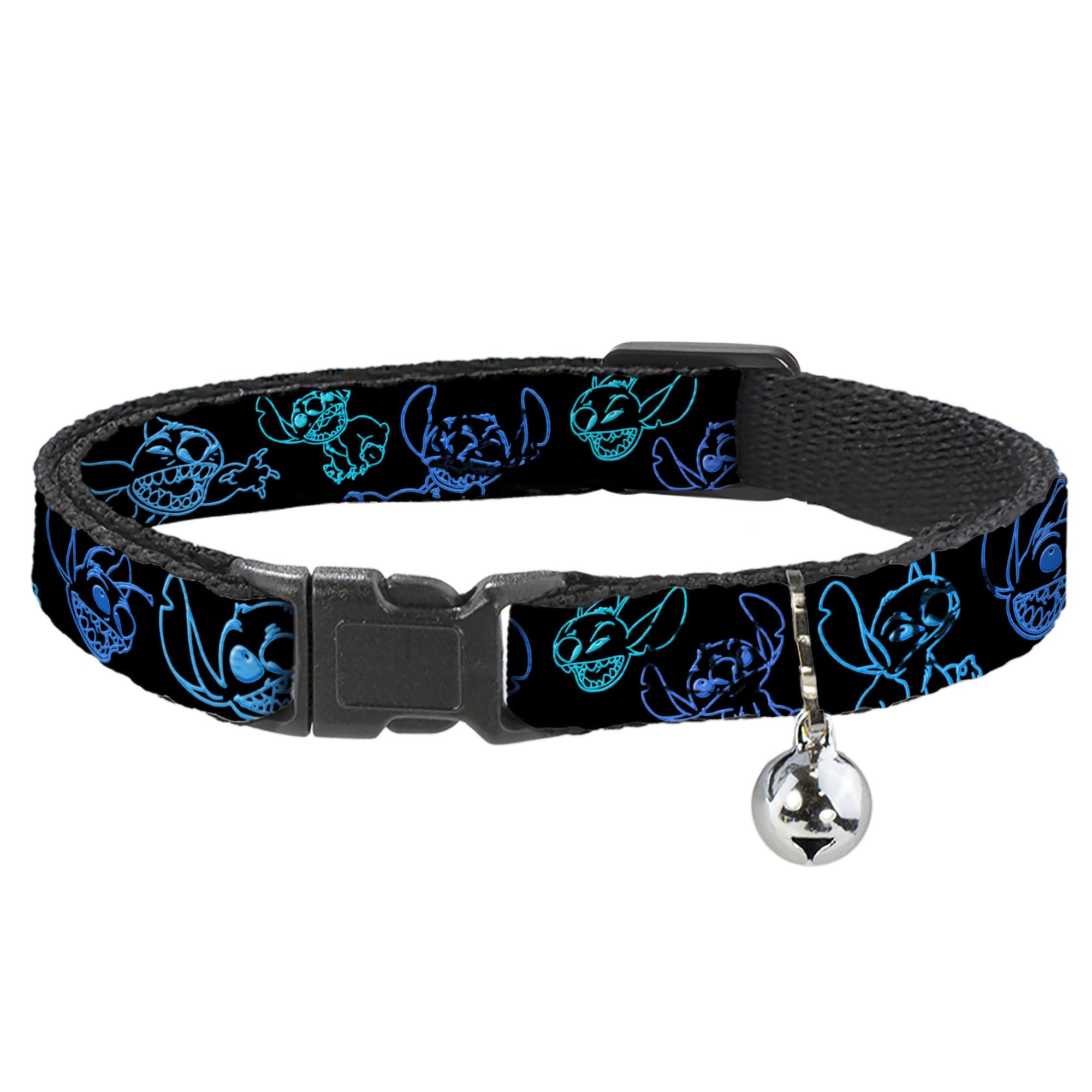 Disney Breakaway Katzenhalsband mit Glckchen, Kunststoffclip, leicht  verstellbar, elektrische Stichposen, Schwarz, Neonblau, 21,6 bis 30,5 cm,  1,3 cm breit : Amazon.de: Haustier
