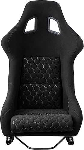 2 asientos universales ajustables de carreras con deslizadores dobles, asientos reclinables tapizados de piel sintética, 1 par de asientos