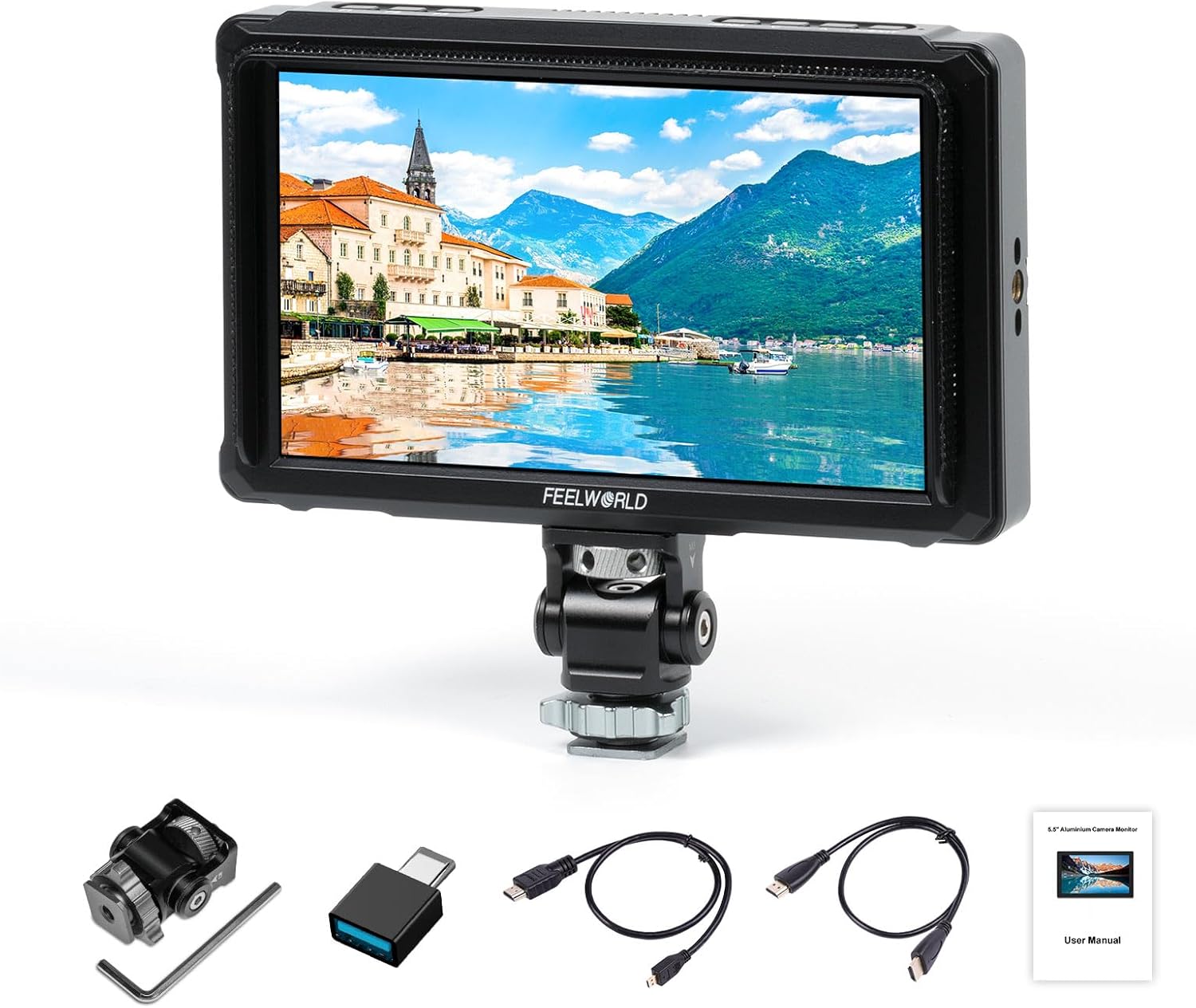 FEELWORLD 6 Inch DSLR Camera Field Monitor,1200nit High Bright 4K HDMI On Camera Monitor, 3D Lut 1920X1080 HD Focus Peaking Assist Full Waveform Video Field Monitor FW568PRO