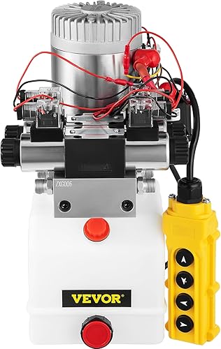 VEVOR Bomba hidráulica Unidad de potencia hidráulica de doble efecto Solenoide doble Paquete de energía hidráulica Bomba de energía hidráulica de 12
