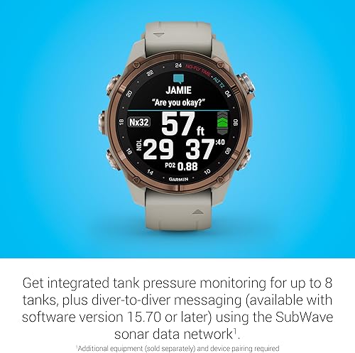Vista 16 de Garmin Descent Mk3 - Reloj inteligente para computadora de buceo y multideporte con pantalla AMOLED con modos avanzados de buceo y navegación