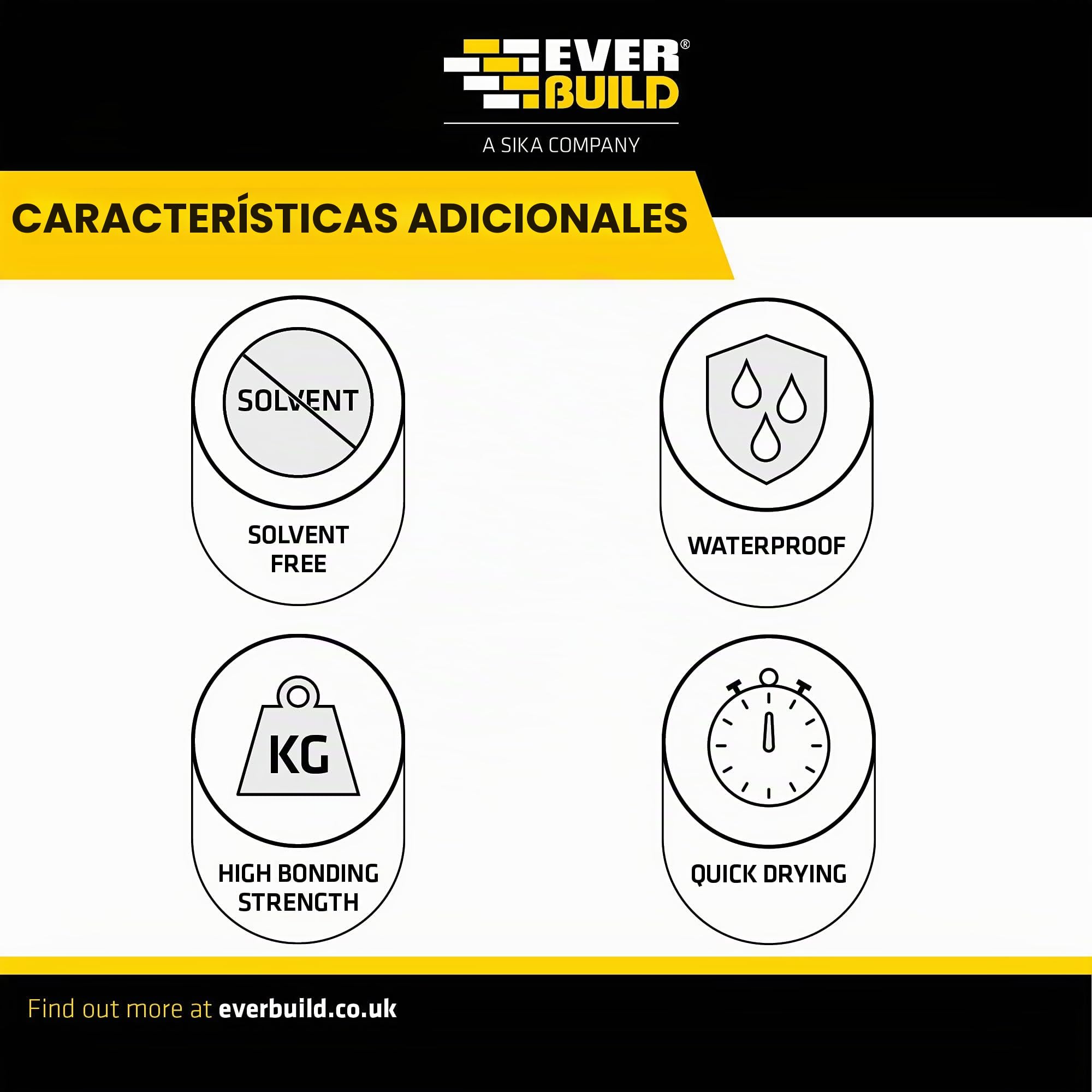 Everbuild Adhesivo para madera D4 Premium, blanco, 1 litro