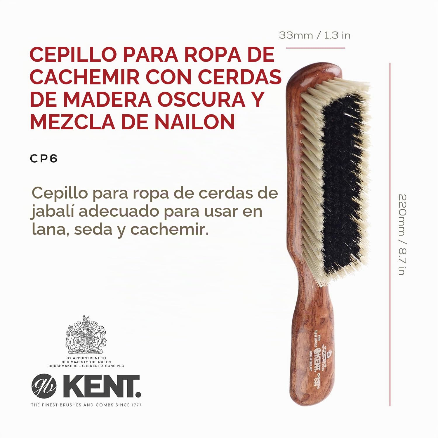 Kent Brushes Cepillo Ropa, Marrón - 70 gr.